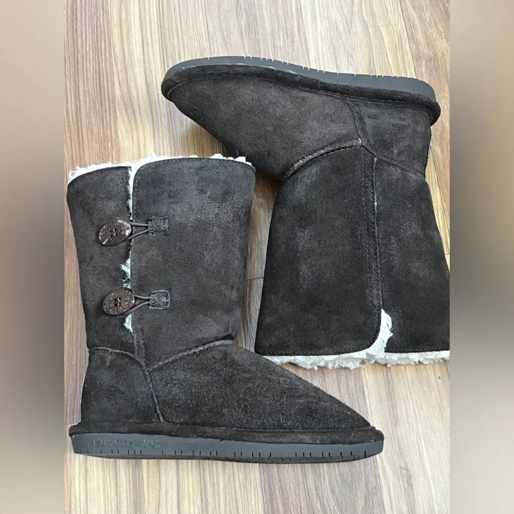 BEARPAW Lori Girls Youth Boots Chocolate Brown Size 3